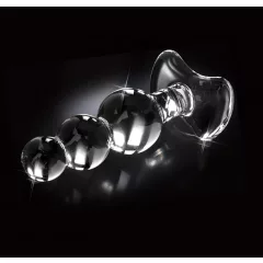 Icicles No. 47 - Triple Pearl Glass Anal Plug (Clear)
