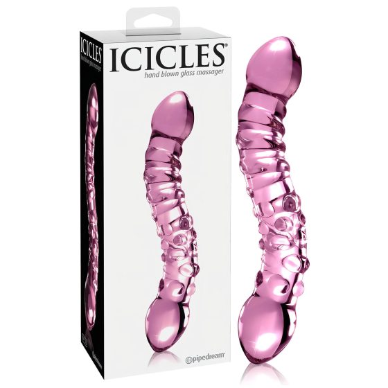 Icicles No. 55 - Double-Ended Glass G-Spot Dildo (Pink)