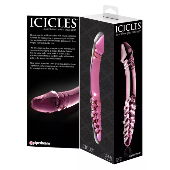 Icicles No. 57 - Double-Ended Pink Glass Dildo