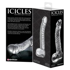 Icicles No. 61 - Clear Glass Dildo with Handle