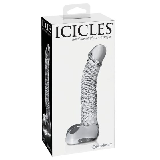 Icicles No. 61 - Clear Glass Dildo with Handle