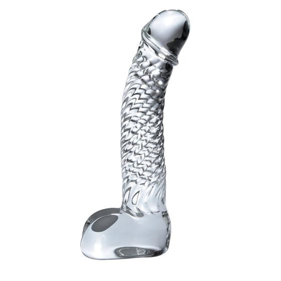 Icicles No. 61 - Clear Glass Dildo with Handle