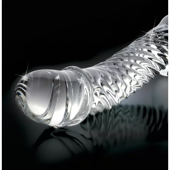 Icicles No. 61 - Elegant Glass Dildo with Textured Bulbs (Clear)