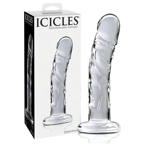 Icicles No. 62 - Glass Dildo with Phallic Design (Transparent)