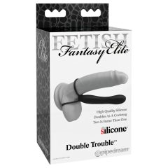  Fetish Double Delight - Harness & Penis Ring with Dildo (Black)