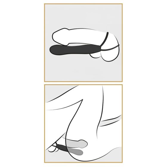 Fetish Double Delight – Harness & Penis Ring with Dildo (Black)