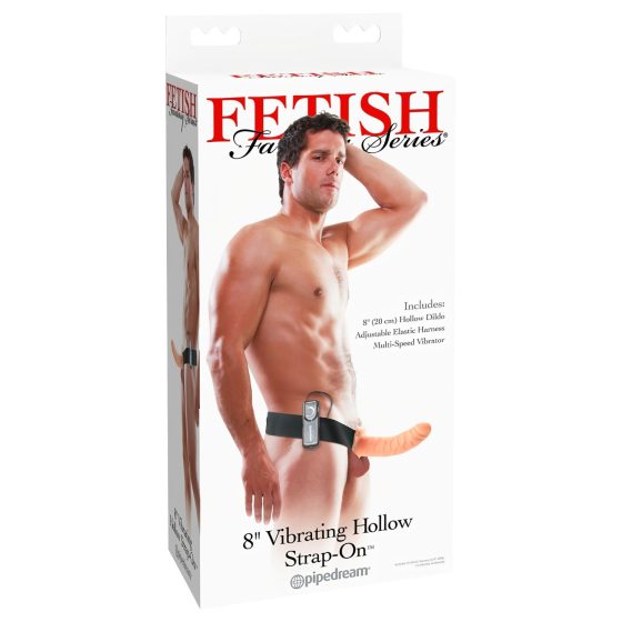 Fetish Strap-On 8 - Hollow Vibrator (Natural Skin Tone)