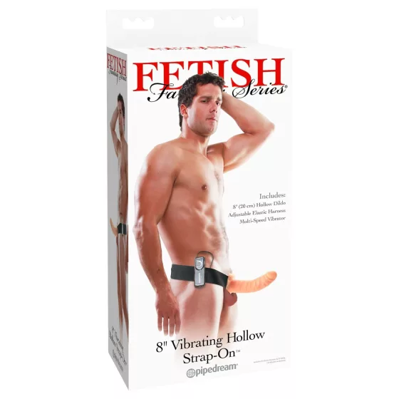 Pipedream - Fetish Strap-On 8 - hollow strap-on vibrator (flesh-coloured)