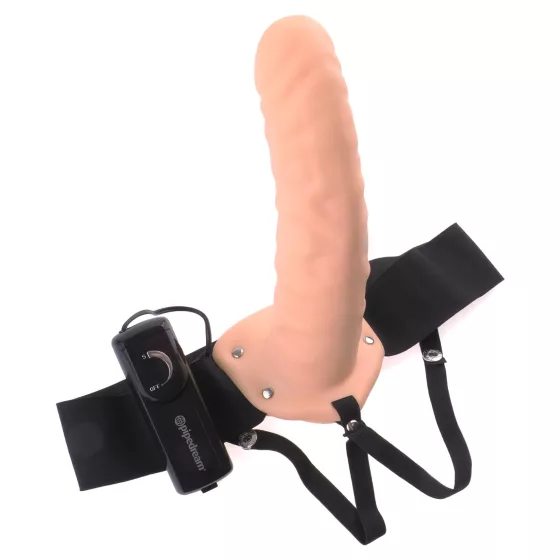 Pipedream - Fetish Strap-On 8 - hollow strap-on vibrator (flesh-coloured)