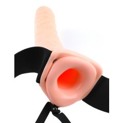 Fetish Strap-On 8 - hollow vibrator with strap-on (natural)