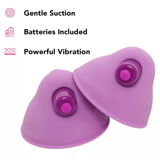 Fantasy For Her vibrating nipple suckers pair - purple