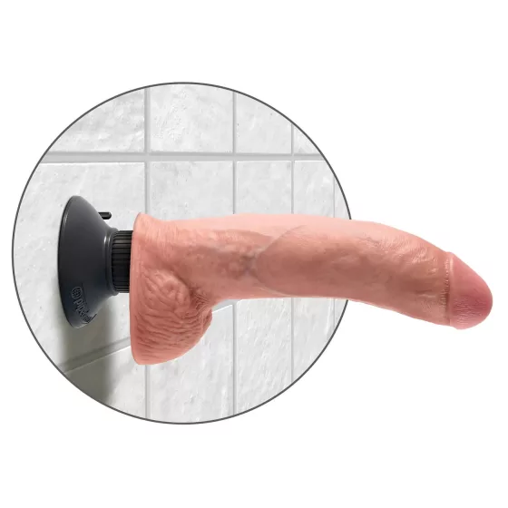 King Cock 9 - Flexible Suction Cup Vibrator (10.2) - Natural"