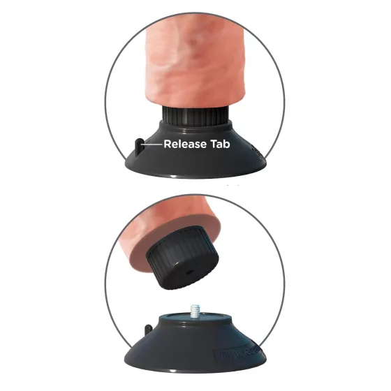 King Cock 9 - Flexible Suction Cup Vibrator (10.2) - Natural"