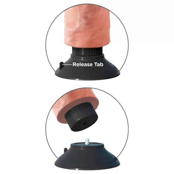 King Cock 9 - Flexible Suction Cup Vibrator (10.2) - Natural"