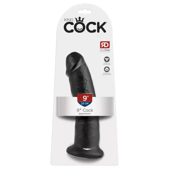 King Cock 9 - Suction Cup Dildo (Black)
