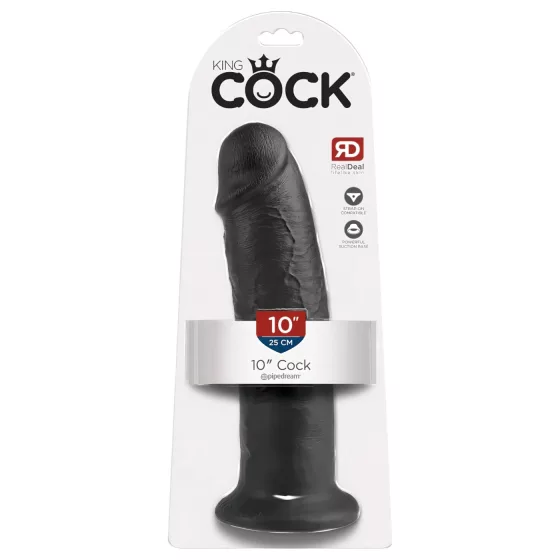 King Cock 10 Suction Cup Dildo (25cm) - Black"