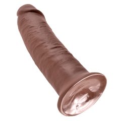 King Cock 10 - large clamp-on dildo (25cm) - brown