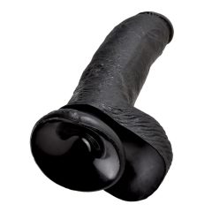   King Cock 9 - large clamp-on, testicular dildo (23cm) - black