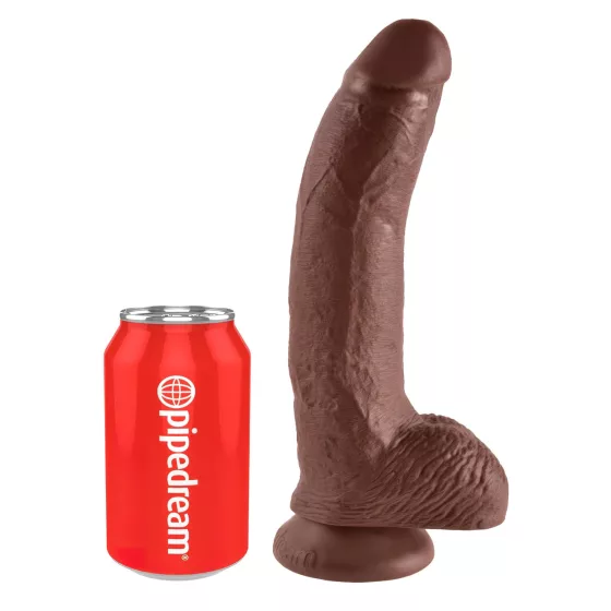 King Cock 9 Brown Dildo with Suction Cup & Balls (23cm)"