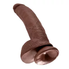   King Cock 9 Brown Dildo with Suction Cup & Balls (23cm)"