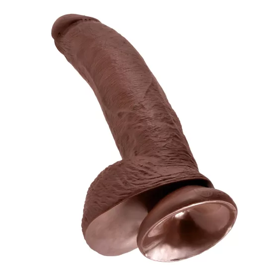 King Cock 9 Brown Dildo with Suction Cup & Balls (23cm)"