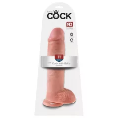   King Cock 11 - Suction Cup, Realistic Dildo with Balls (28cm) - Natural"