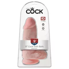   King Cock 9 Chubby - Suction Cup Realistic Dildo with Balls (Natural)"