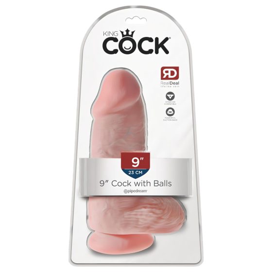 King Cock 9 Chubby - Suction Cup Realistic Dildo with Balls (Natural)"