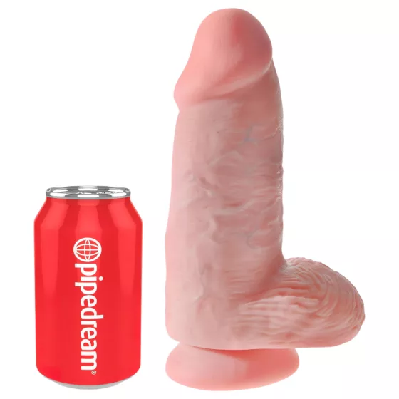 King Cock 9 Chubby - Suction Cup Realistic Dildo with Balls (Natural)"