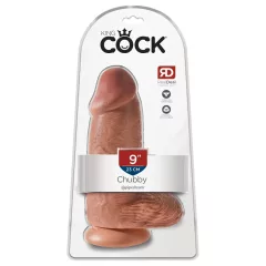   King Cock 9 Chubby Suction Cup Dildo (23cm) - Dark Natural"
