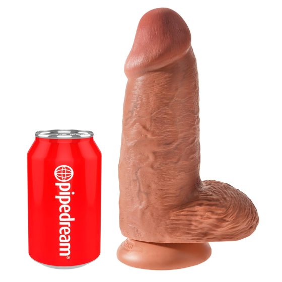 King Cock 9 Chubby Suction Cup Dildo (23cm) - Dark Natural"