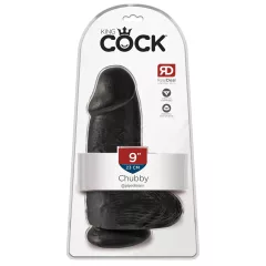   King Cock 9 Chubby - Suction Cup Dildo with Balls (23cm) - Black"