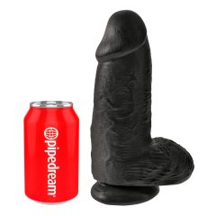   King Cock 9 Chubby - Suction Cup Dildo with Balls (23cm) - Black"