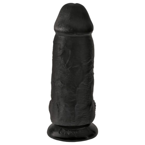 King Cock 9 Chubby - Suction Cup Dildo with Balls (23cm) - Black"