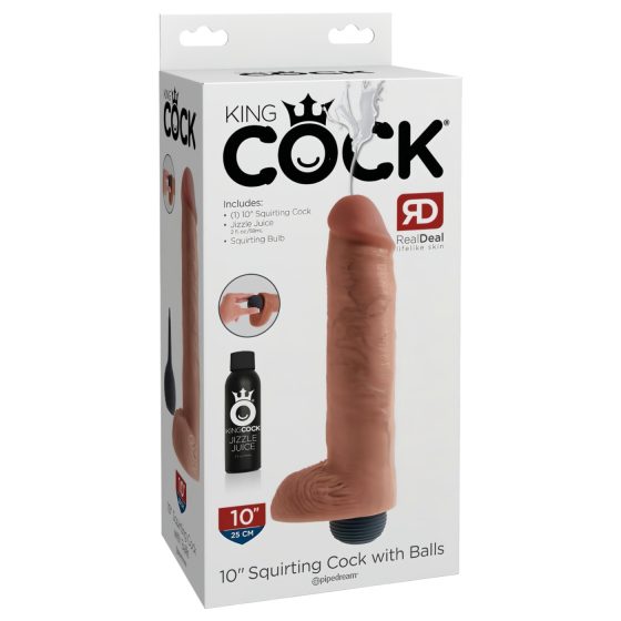 King Cock 10 Lifelike Squirting Dildo (25 cm) - Natural"