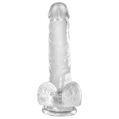   King Cock Clear 6 - Suction Cup Dildo with Balls (15cm)"