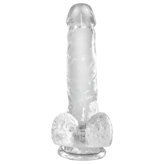 King Cock Clear 6 - Suction Cup Dildo with Balls (15cm)"