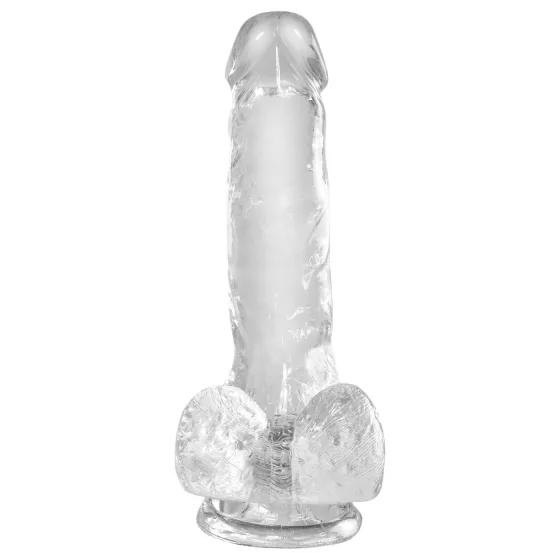 King Cock Clear 6 - Suction Cup Small Dildo with Balls (15cm)