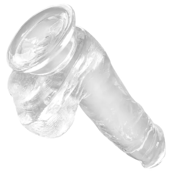 King Cock Clear 6 - Suction Cup Small Dildo with Balls (15cm)