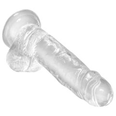 King Cock Clear 7 - Suction Cup Dildo with Balls (18cm)