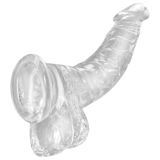 King Cock Clear 7.5 - Suction Cup Dildo with Balls (19cm)"