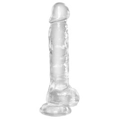   King Cock Clear 8 - Suction Cup Dildo with Balls (20cm)"