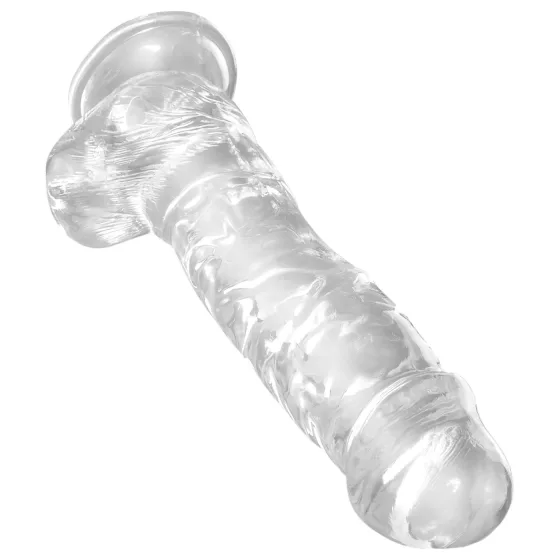 King Cock Clear 8 - Suction Cup Dildo with Balls (20cm)"