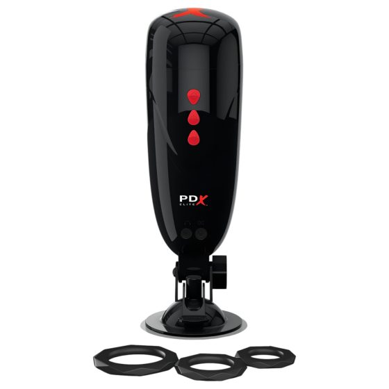 PDX Elite Dirty Talk - Vibrating Male Masturbator (Black)