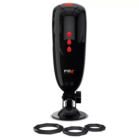 PDX Elite Dirty Talk - Vibrating Masturbator (Black)
