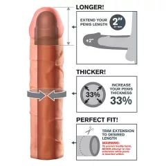   X-TENSION Perfect 2 - Realistic Penis Sleeve (8) - Natural"