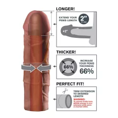   X-TENSION Mega 2 - Realistic Penis Sleeve (8) - Dark Natural"
