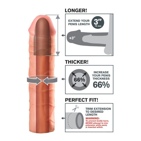 X-TENSION Mega 3 - Realistic Sleeve Enhancer (9) - Natural Tone"