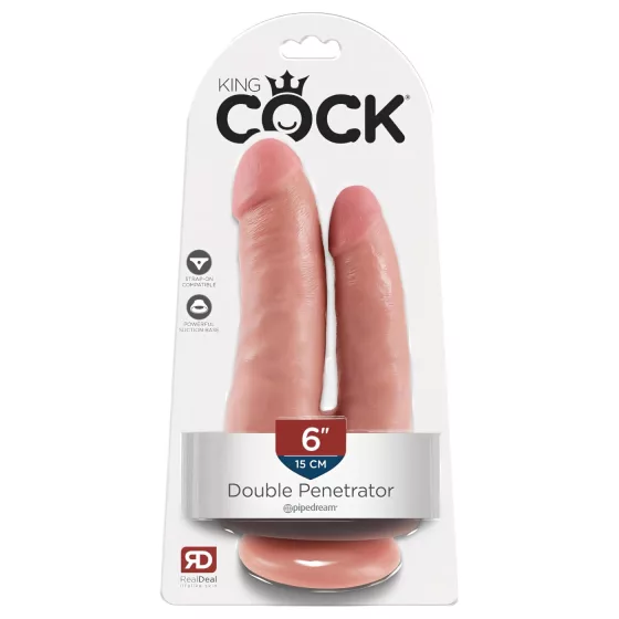 King Cock Double Delight - Realistic Dual Dildo (Natural)