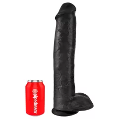 King Cock 15 - suction cup dildo with balls (38 cm, black)